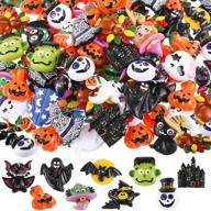 assorted theme resin decorations: 60-piece halloween christmas flatback charms for diy crafts and home decor logo