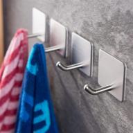 yigii towel hooks/bathroom hook - self adhesive stainless steel hooks for kitchen/bathroom/office - pack of 4 logo
