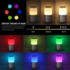 img 3 attached to 🔦 DiKaou Bedside Lamp with Bluetooth Speaker: Dimmable Table Lamp and Bedroom Decor Mood Light with Color Changing – TWS Supported. Perfect Gift for Men, Women, Teens, Kids, and Children for Sleeping Aid.