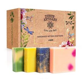 img 4 attached to 🌿 Organic Cold Processed Soap Set for Women: 4-Pack Plant-Based Handmade Soap, Vegan Gift with Hand and Body Bar Varieties, All-Natural Soap Bars, Made in the USA
