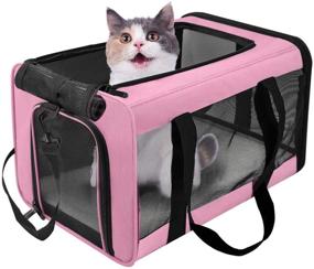 img 4 attached to 🐾 VIEFIN Pet Carrier - Airline Approved for Small Medium Cats and Dogs, Collapsible Soft-Sided Cat Carrier for 16 lbs Pets - Ideal Pet Travel Carrier for Cats, Dogs, Puppies, and Kittens