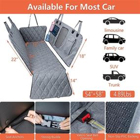 img 3 attached to 🐾 Phoenix Kiss Seat Covers for Dogs: Heavy Duty Car Hammock with Mesh Window, Pockets, Nonslip Back - Ideal for Car/SUV/Truck, Washable 900D Oxford Fabric