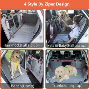 img 1 attached to 🐾 Phoenix Kiss Seat Covers for Dogs: Heavy Duty Car Hammock with Mesh Window, Pockets, Nonslip Back - Ideal for Car/SUV/Truck, Washable 900D Oxford Fabric