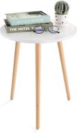 🏺 haton side table, white round modern home decor coffee tea end table for living room, bedroom and balcony, easy assembly (16.5 × 20.5 inches) logo