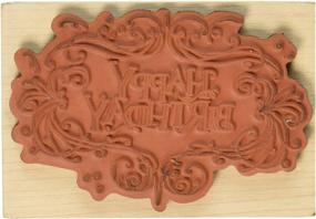 img 1 attached to Inkadinkado Wooden Happy Birthday Card Stamp - High-quality 2.625''W x 4''L Design