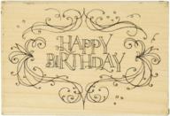 inkadinkado wooden happy birthday card stamp - high-quality 2.625''w x 4''l design logo