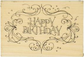 img 2 attached to Inkadinkado Wooden Happy Birthday Card Stamp - High-quality 2.625''W x 4''L Design