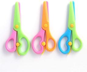 img 3 attached to 🔒 Pack of 15 Plastic Child Safety Scissors: Preschool Training Scissors with Ergonomic Handle for Kids, Ideal for Paper-Cut Activities in School or Office Supplies, Available in 4 Colors