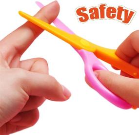 img 2 attached to 🔒 Pack of 15 Plastic Child Safety Scissors: Preschool Training Scissors with Ergonomic Handle for Kids, Ideal for Paper-Cut Activities in School or Office Supplies, Available in 4 Colors