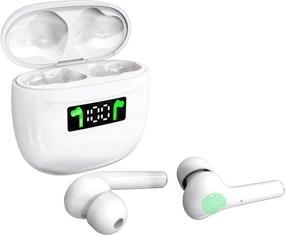 img 4 attached to 🎧 Беспроводные наушники HiFi True с LED-дисплеем водонепроницаемы, с премиальным звуком и шумоподавлением - отлично подходят для спорта (белый)