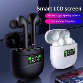 img 3 attached to 🎧 HiFi True Wireless Earbuds with LED Display Charging Case - Waterproof, Premium Sound, Noise Cancelling - Perfect for Sports (White)