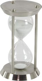 img 1 attached to ⌛️ Elegant 60-Minute Hourglass: Deco 79 Metal/Glass, 12x7-Inch for Timekeeping and Décor