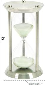 img 3 attached to ⌛️ Elegant 60-Minute Hourglass: Deco 79 Metal/Glass, 12x7-Inch for Timekeeping and Décor