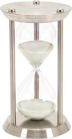 img 4 attached to ⌛️ Elegant 60-Minute Hourglass: Deco 79 Metal/Glass, 12x7-Inch for Timekeeping and Décor