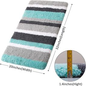 img 3 attached to 🛁 KMAT Luxury Bathroom Rugs Bath Mat (Green-Grey) - Non-Slip Plush Microfiber Shower Carpet Rug - Machine Washable & Quick Dry - Ultra Shaggy Bath Mats for Tub, Bathroom, and Shower (32in x 20in)