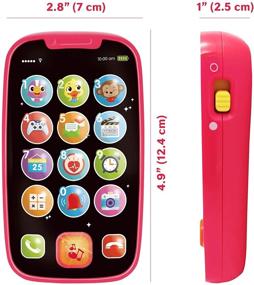 img 1 attached to 📱 Мой первый смартфон - игрушка для младенцев и маленьких детей: 15 кнопок, музыкальные мелодии, звуки животных, обучение числам - для детей от 1 года и старше