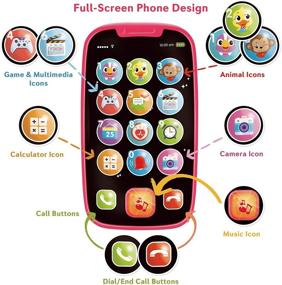 img 2 attached to 📱 My First Smartphone – Cell Phone Baby Toy for Toddlers and Young Children: 15 Buttons, Musical Melodies, Animal Sounds, Number Learning – Ages 1-Year-Old and Up