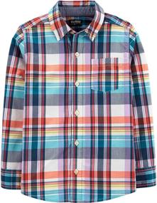 img 2 attached to Kosh Little Woven Buttonfront Plaid Boys' Clothing for Tops, Tees & Shirts