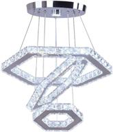 cainjiazh modern crystal chandeliers: big 3 rings led pendant light for bedroom, living & dining room logo