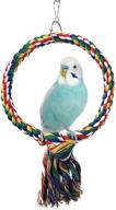 🦜 vibrant bird rope swing: a colorful perch climbing toy for parrots budgie parakeet cockatiel cockatoo conure логотип