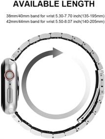 img 2 attached to U191U браслет совместимый с часами Apple Watch 38 мм 42 мм из нержавеющей стали с металлической пряжкой для Apple Watch 40 мм 44 мм ремешок браслет для Apple Watch Series 4/3/2/1 Спортивная версия (серебро/черный)