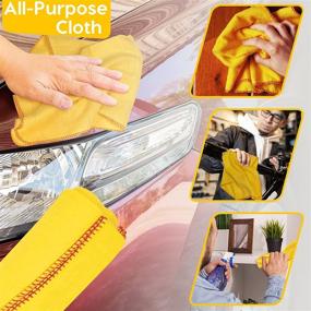 img 2 attached to 🧺 Premium 100% Cotton Nabob Wiper Yellow Dusting Cloth Rag - Pack of 12, Reusable & Washable, Ideal Duster Cloth for Effective Cleaning and Wiping