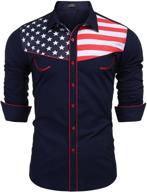 coofandy american shirts: stylish 👔 western men's clothing for casual shirts logo