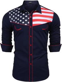 img 4 attached to COOFANDY American Shirts: Stylish 👔 Western Men's Clothing for Casual Shirts