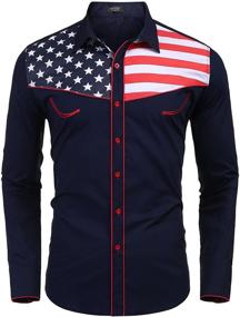 img 3 attached to COOFANDY American Shirts: Stylish 👔 Western Men's Clothing for Casual Shirts