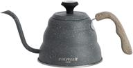 poliviar pour over coffee kettle - 32oz gooseneck pots with built-in thermometer - precise temperature control - food grade stainless steel - ideal for tea and coffee (jx2020-cks) logo