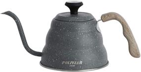 img 4 attached to POLIVIAR Pour Over Coffee Kettle - 32oz Gooseneck Pots with Built-in Thermometer - Precise Temperature Control - Food Grade Stainless Steel - Ideal for Tea and Coffee (JX2020-CKS)