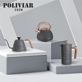 img 3 attached to POLIVIAR Pour Over Coffee Kettle - 32oz Gooseneck Pots with Built-in Thermometer - Precise Temperature Control - Food Grade Stainless Steel - Ideal for Tea and Coffee (JX2020-CKS)