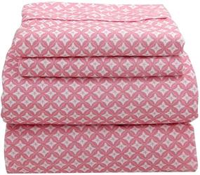 img 4 attached to 💤 Soft and Comfortable Marquess 4-Piece Printed Flannel Sheet Set | Microfiber Bedding Sheets | Easy Care, Fade Resistant | Ultra Warm and Luxurious Bedding Collection (Queen Size, Pink Blossom)