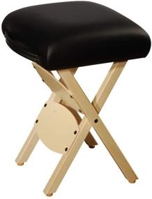 img 4 attached to 🪑 Black Handy Folding Massage Stool: Lightweight Wooden Master Massage Table