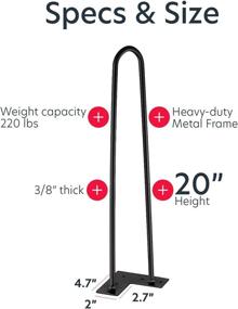 img 2 attached to 🪜 EconoHome Metal Hairpin Legs 20 inch - Versatile Size Options - Table Legs, Desk Legs, Furniture Legs, Coffee Table Legs - Stylish Hairpin Legs for DIY Projects