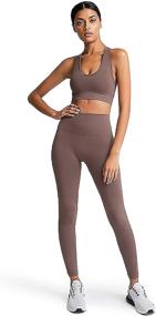 img 4 attached to 👟 High Waist Legging Set with Sports Bra - Women's Yoga Outfits for Workout, Tracksuits - Active Wear Athletic Clothing Set