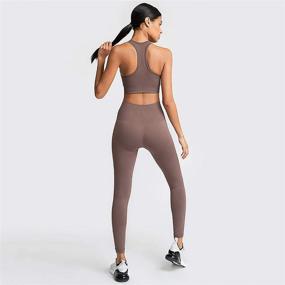 img 2 attached to 👟 High Waist Legging Set with Sports Bra - Women's Yoga Outfits for Workout, Tracksuits - Active Wear Athletic Clothing Set