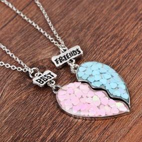 img 3 attached to 🧜 MJartoria BFF Necklaces - Mermaid Tail Pendant Split Heart Best Friends Forever Friendship Gifts for Girls (Set of 2)