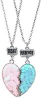 🧜 mjartoria bff necklaces - mermaid tail pendant split heart best friends forever friendship gifts for girls (set of 2) logo