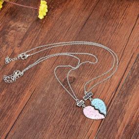 img 1 attached to 🧜 MJartoria BFF Necklaces - Mermaid Tail Pendant Split Heart Best Friends Forever Friendship Gifts for Girls (Set of 2)