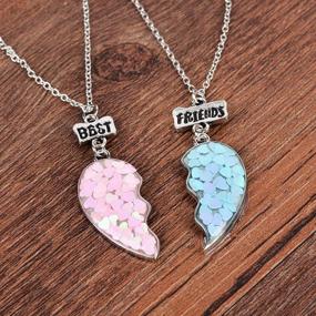 img 2 attached to 🧜 MJartoria BFF Necklaces - Mermaid Tail Pendant Split Heart Best Friends Forever Friendship Gifts for Girls (Set of 2)