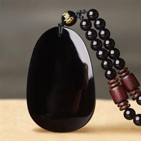 img 2 attached to 🌿 Очаг милосердия мальчиков Obsidian Talisman Necklace - Натуральные украшения