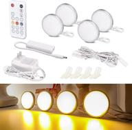 enhance your space with wobane led puck lights: dimmable under cabinet lighting kit with remote control - ideal for kitchen, closet, bookshelf, shelf - 700lm, 2700k warm white - super bright, convenient timer - set of 4 логотип