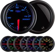 🚀 glowshift tinted 7 color 60 psi turbo boost gauge kit for diesel trucks - black dial - smoked lens - 2-1/16" 52mm - mechanical hose & fittings included logo