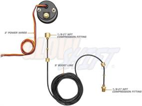 img 3 attached to 🚀 GlowShift Tinted 7 Color 60 PSI Turbo Boost Gauge Kit for Diesel Trucks - Black Dial - Smoked Lens - 2-1/16" 52mm - Mechanical Hose & Fittings Included