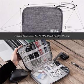img 1 attached to 🎒 Waterproof Black Travel Organizer Bag for Electronics Accessories - Compact Cable, USB, SD Card, Power Bank, and Earphone Storage Case