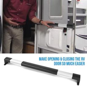 img 3 attached to 🚪 Adjustable SnowyFox RV Screen Door Cross Bar Handle - Universal Grab Handle for RV Motorhome Camper and Travel Trailer - Sturdy and Secure Grip - Non-Slip Black Design - 21-5/8 to 28-5/8 Inch Length