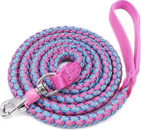 img 4 attached to 🐾 Mycicy Rope Dog Leash - Premium Reflective Nylon Braided Leash for Large and Medium Dogs - Heavy Duty Training and Walking Lead with Mountain Climbing Durability