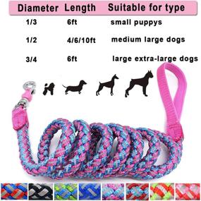 img 2 attached to 🐾 Mycicy Rope Dog Leash - Premium Reflective Nylon Braided Leash for Large and Medium Dogs - Heavy Duty Training and Walking Lead with Mountain Climbing Durability