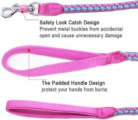 img 1 attached to 🐾 Mycicy Rope Dog Leash - Premium Reflective Nylon Braided Leash for Large and Medium Dogs - Heavy Duty Training and Walking Lead with Mountain Climbing Durability